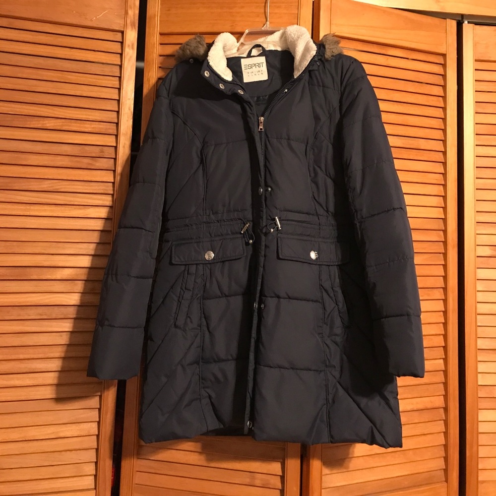 ESPRIT winter coat. Navy blue, large