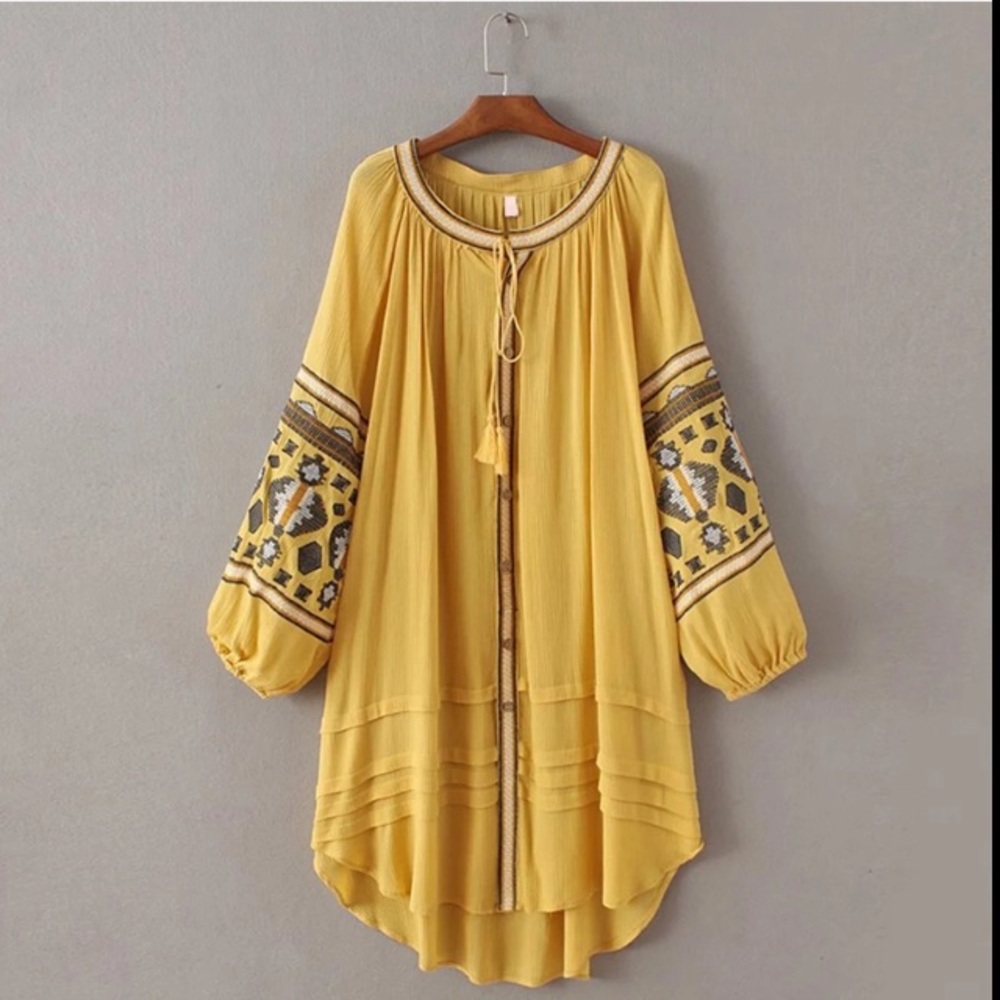 Embroidered Dress Beach Cover Up