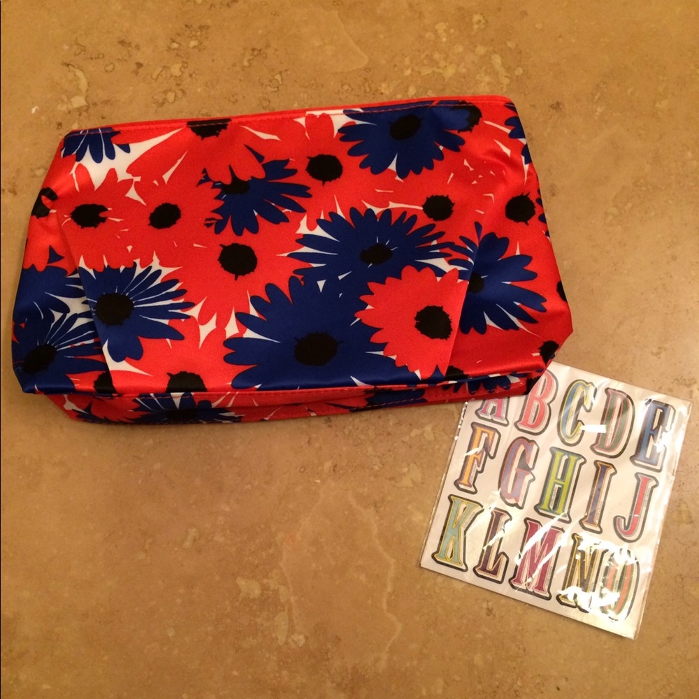 Estée Lauder Makeup Bag w/ Monogram Stickers NWOT