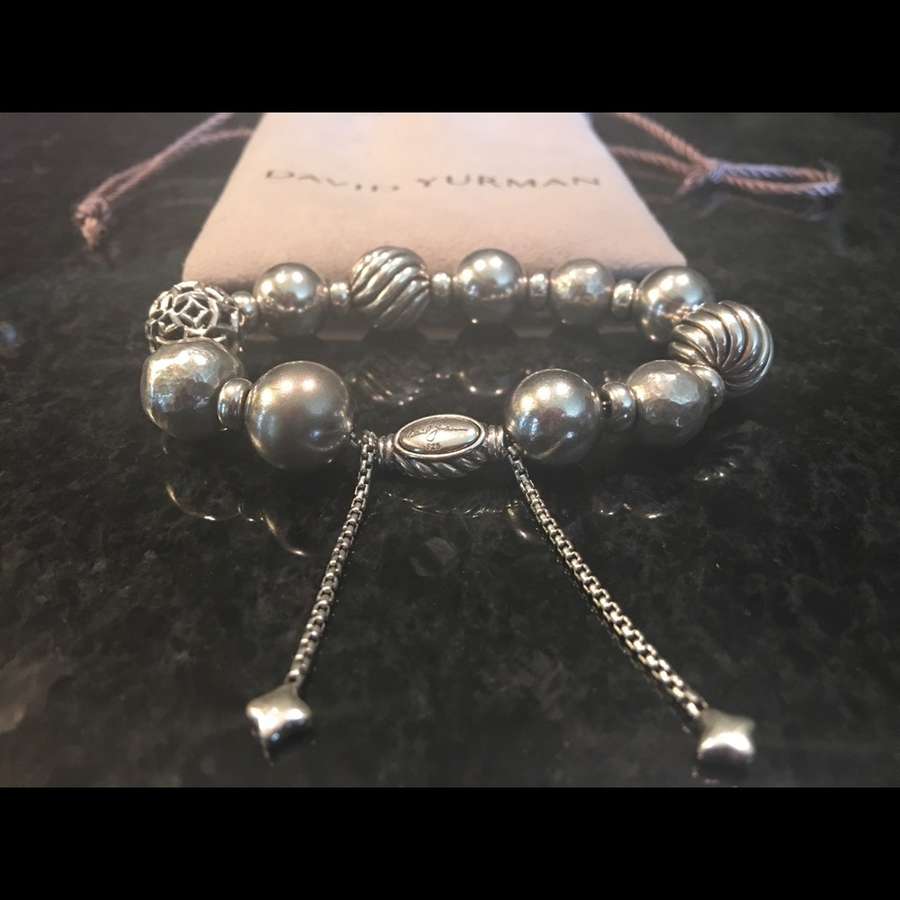 David Yurman Elements Silver Bead Bracelet