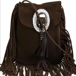 Authentic saint laurent suede leather bag