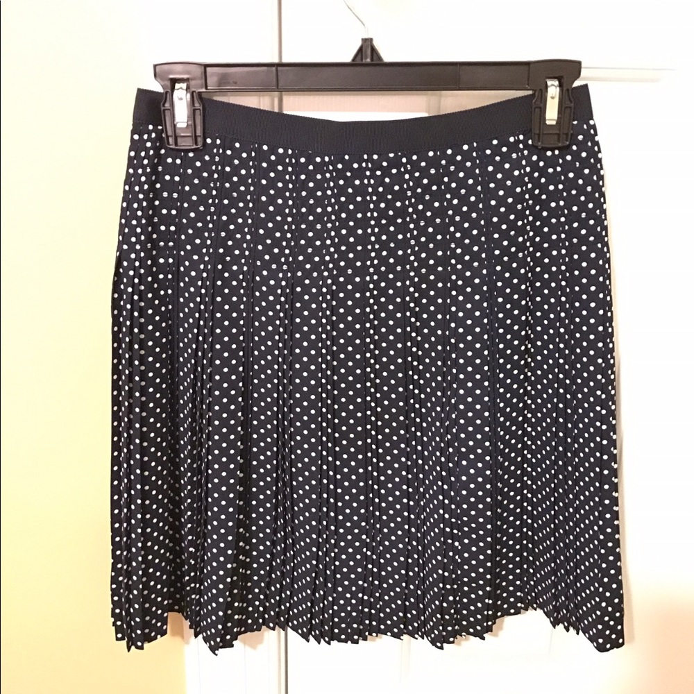 J crew polka dot pleated skirt