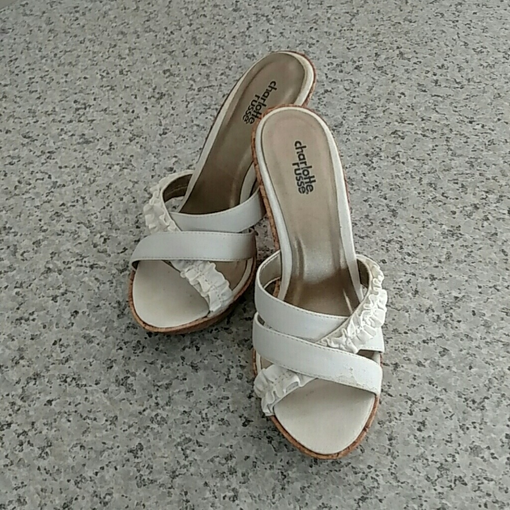 Charlotte Russe, White Sandal Heels