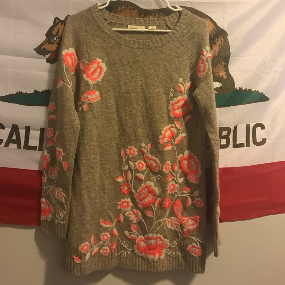 Beige, light weight, wool sweater