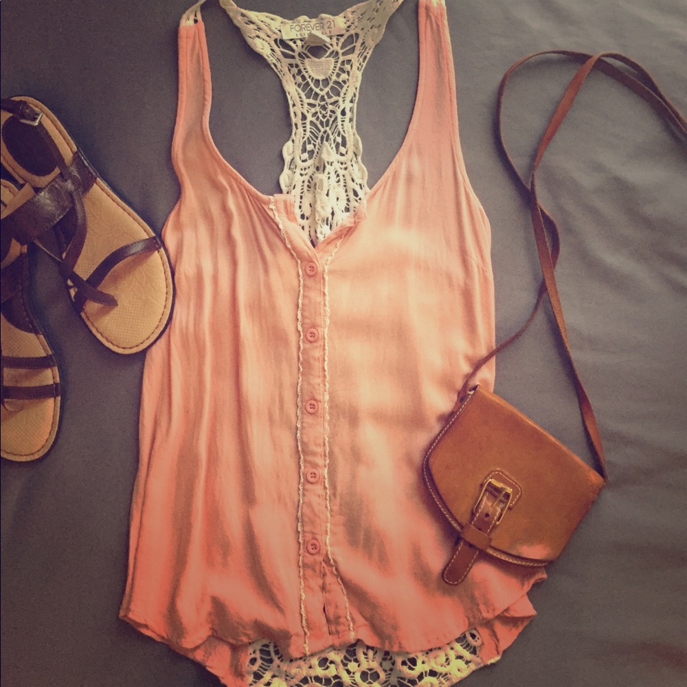 Forever 21 tank with crochet back