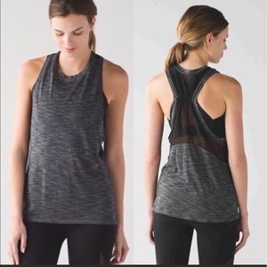 Lululemon Work The Circuit Tank (orange/gray)