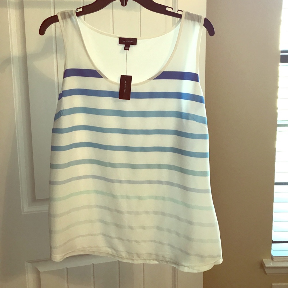 Limited tank with shades of blue stripes