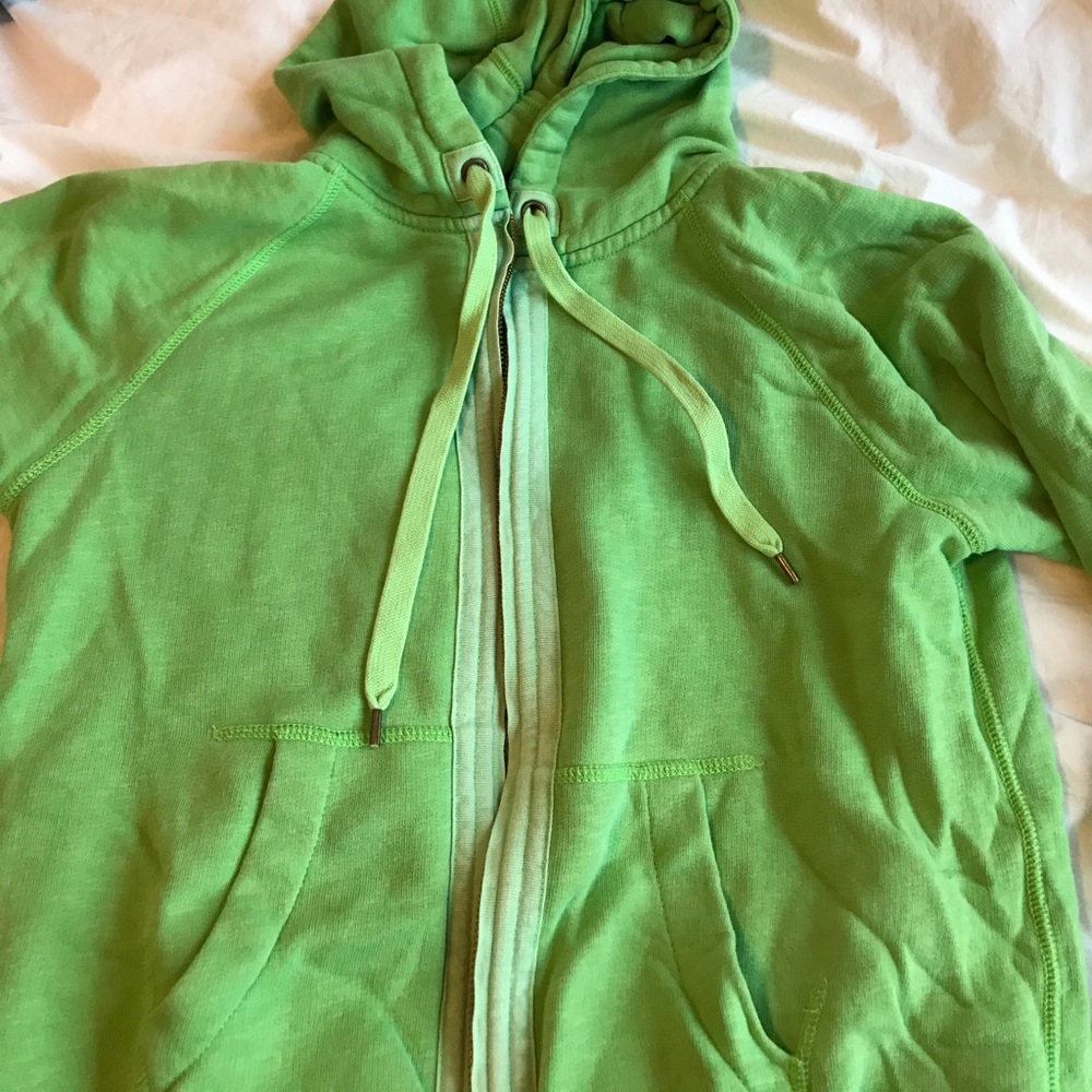 Bright green hoodie