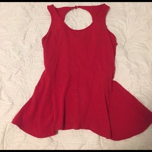 Kirra Red Open Back Peplum Top