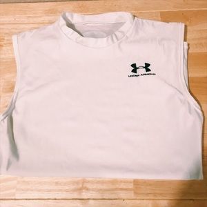Unisex White Sleeveless Under Armour Shirt!
