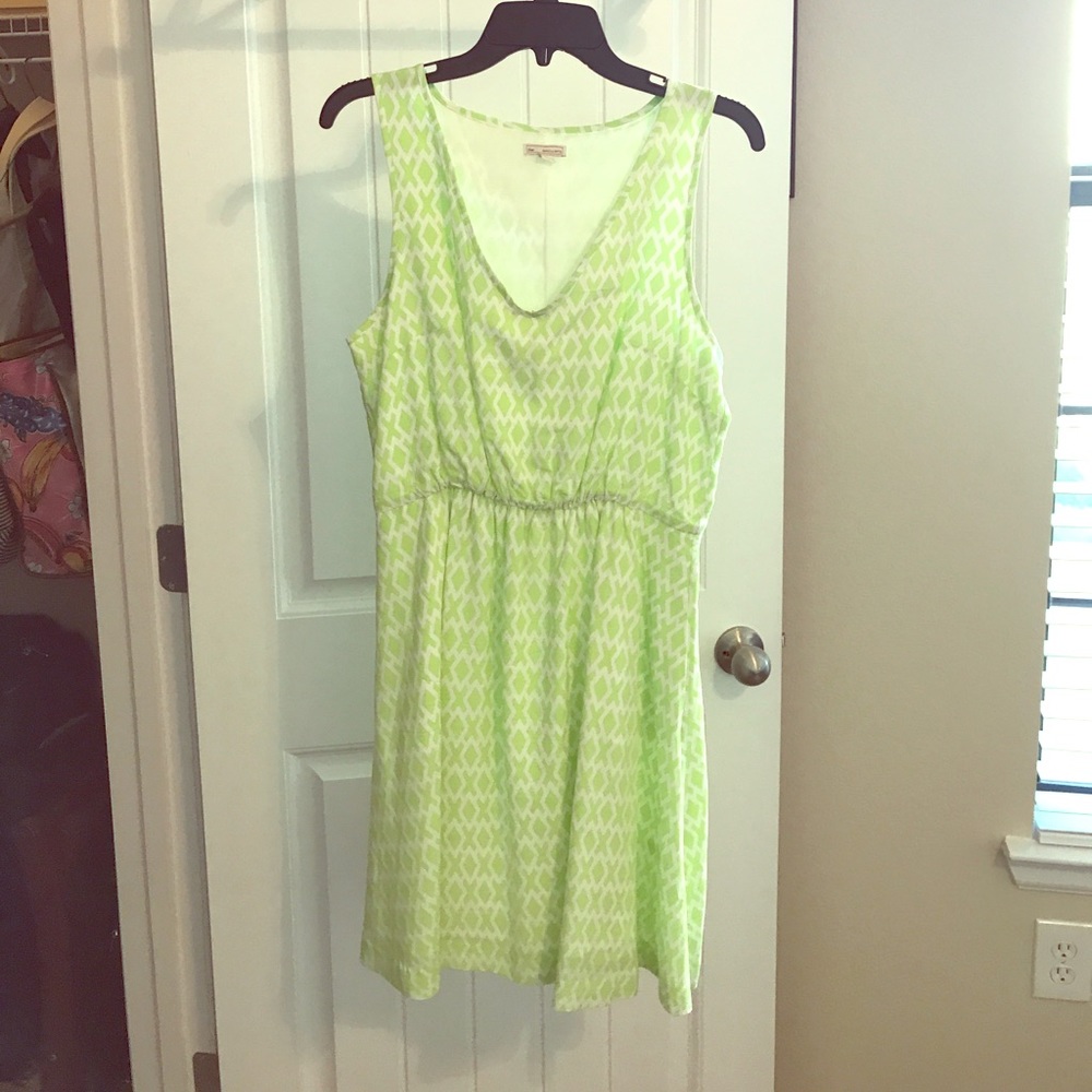 Gap sundress - lime green w rhombus and X print