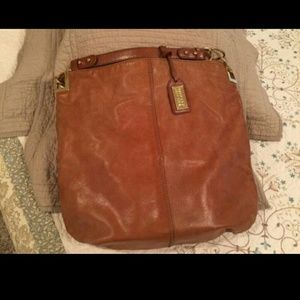 Badgley mischka leather handbag