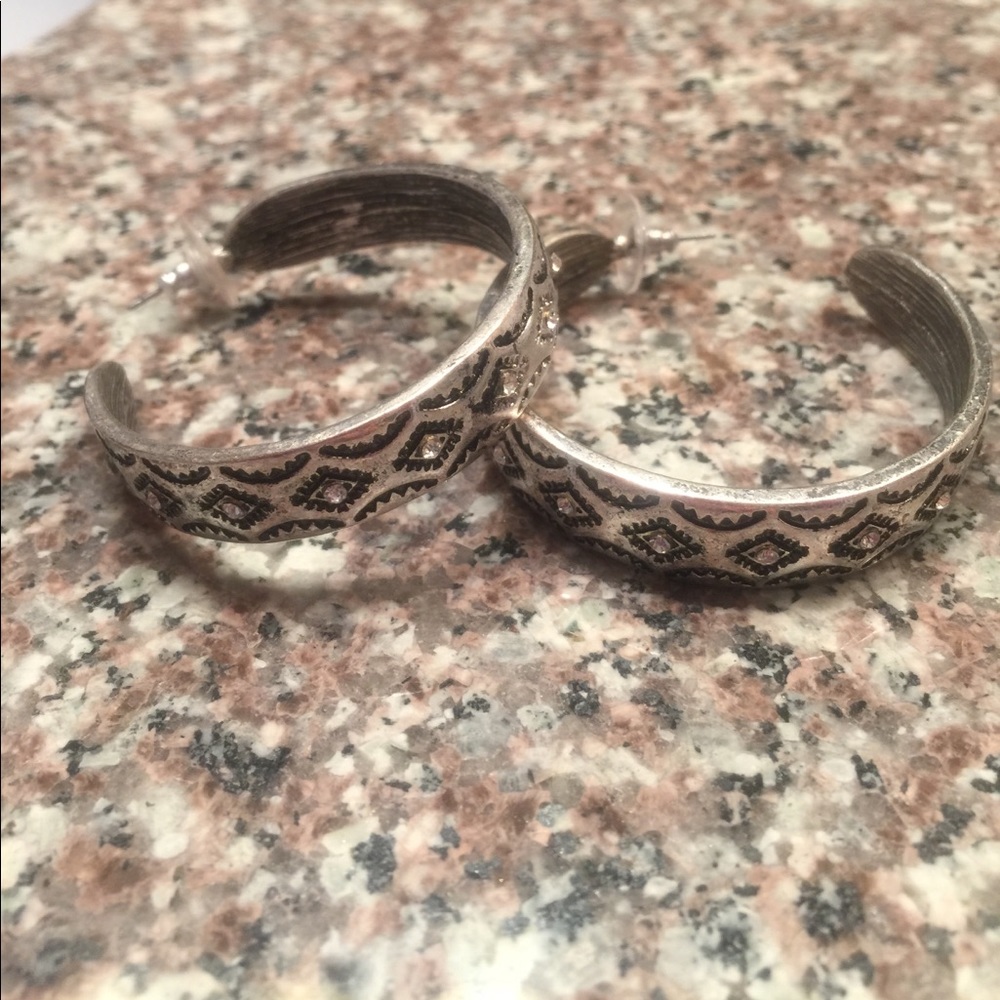 Aztec hoop earrings