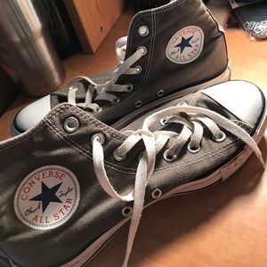 Grey high top converse