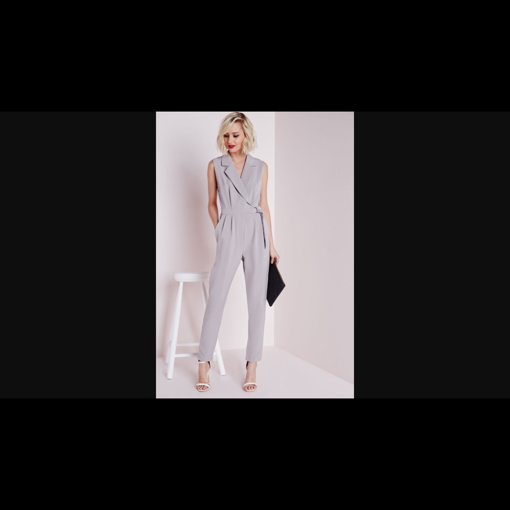 Missguided Gray Jumpsuit