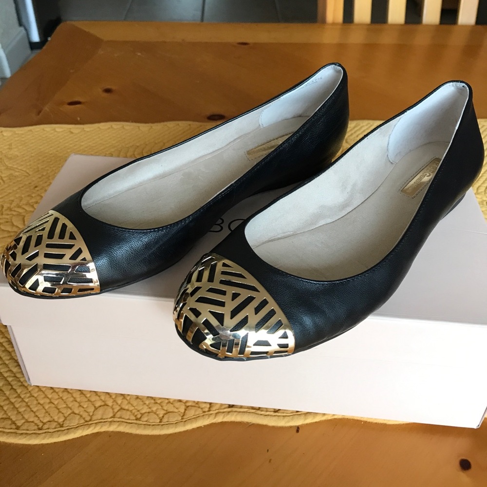 BCBG flats.  Worn once.  Look brand new!