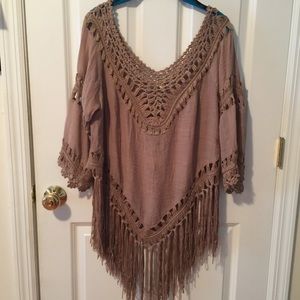 💕 Boho Chic Poncho Crop Top 💕 NWT!