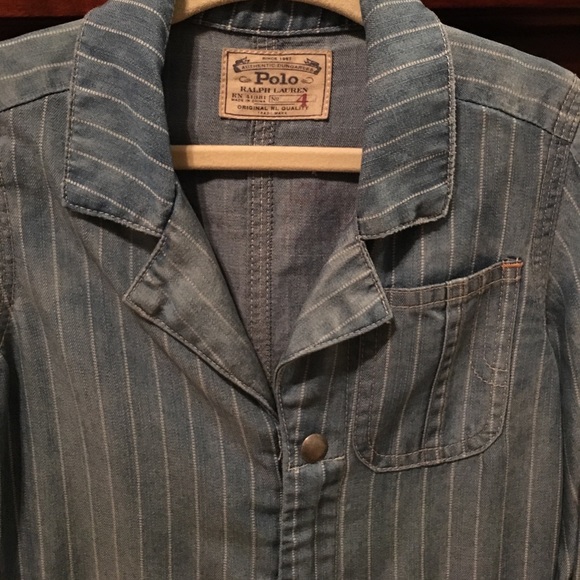 Polo Ralph Lauren striped chambray dress size 4 - Picture 2 of 4