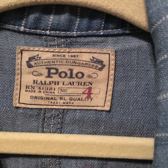 Polo Ralph Lauren striped chambray dress size 4 - Picture 3 of 4