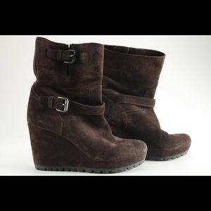 SALE❤️❤️Prada brown suede wedge heeled boots SALE❤️❤️Prada brown suede wedge heeled boots