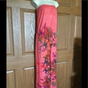 L8ter Coral Orange Maxi Dress Size Plus 2X New