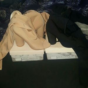 Ego official Cindy thigh high peep toe boots