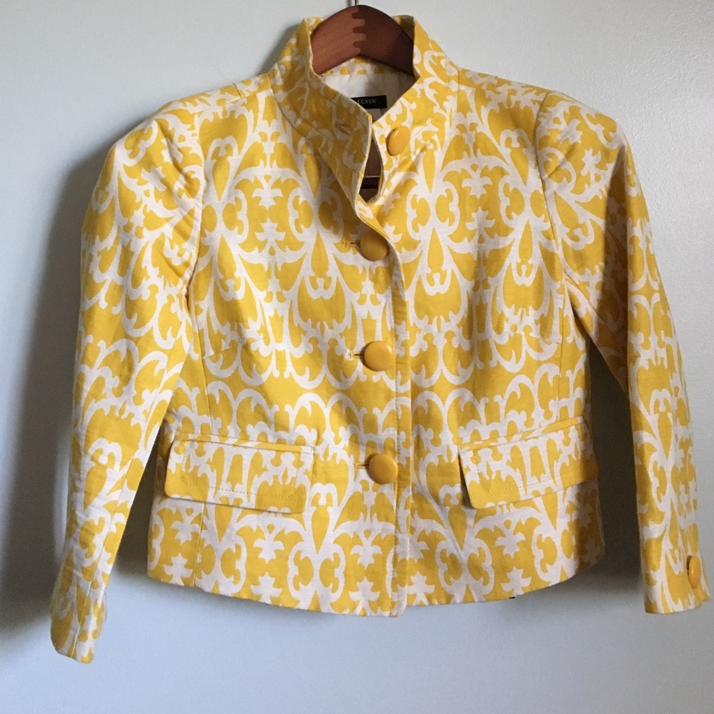 J.Crew linen yellow jacket- RARE!