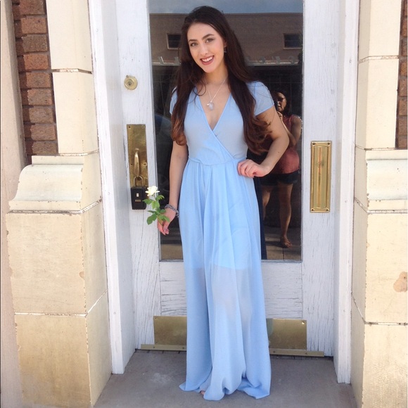 Baby Blue Maxi Dress-5🌟Rated-Large - Picture 2 of 5