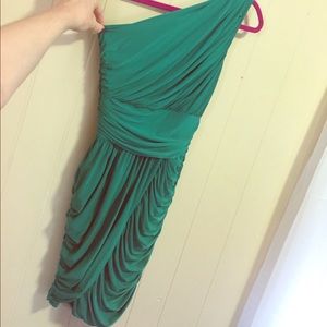 Soprano XS one shoulder ruched bodycon dress