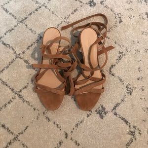 J. Crew suede ankle wrap sandals