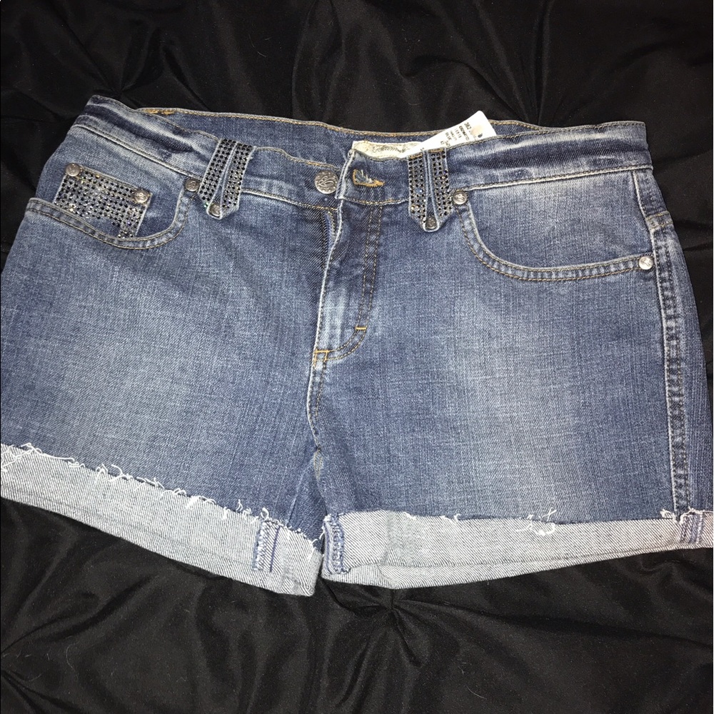 Blue denim shorts