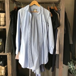 Forever21 blue cotton shirt dress M