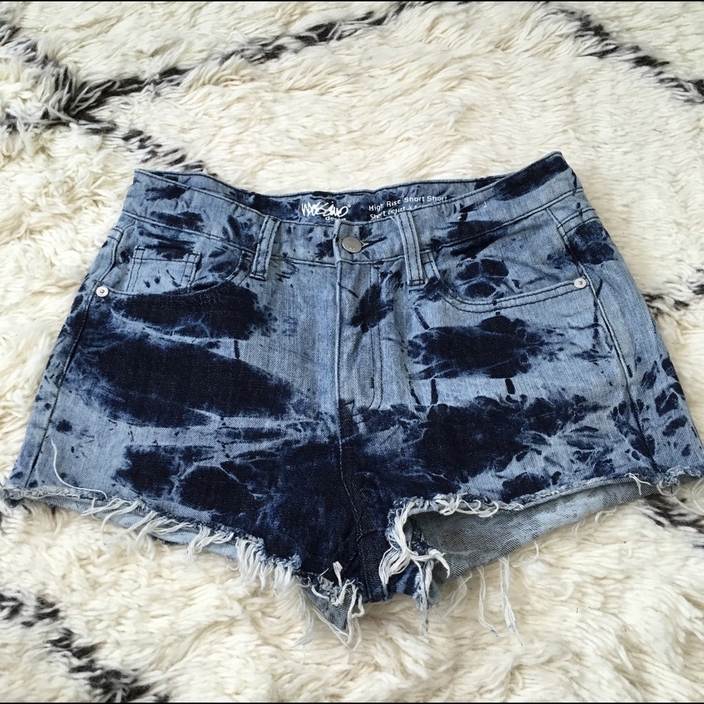 Missoni frayed tie die high rise short shorts