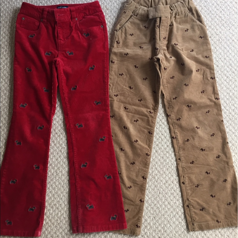 Girls preppy corduroys. Ralph Lauren and Lilly P