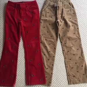 Girls preppy corduroys. Ralph Lauren and Lilly P