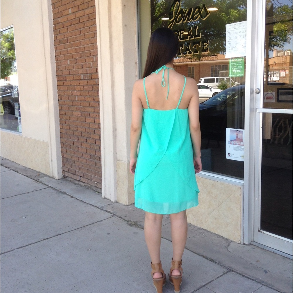 Mint Spaghetti Strap Dress-CLEARANCE - Picture 3 of 5