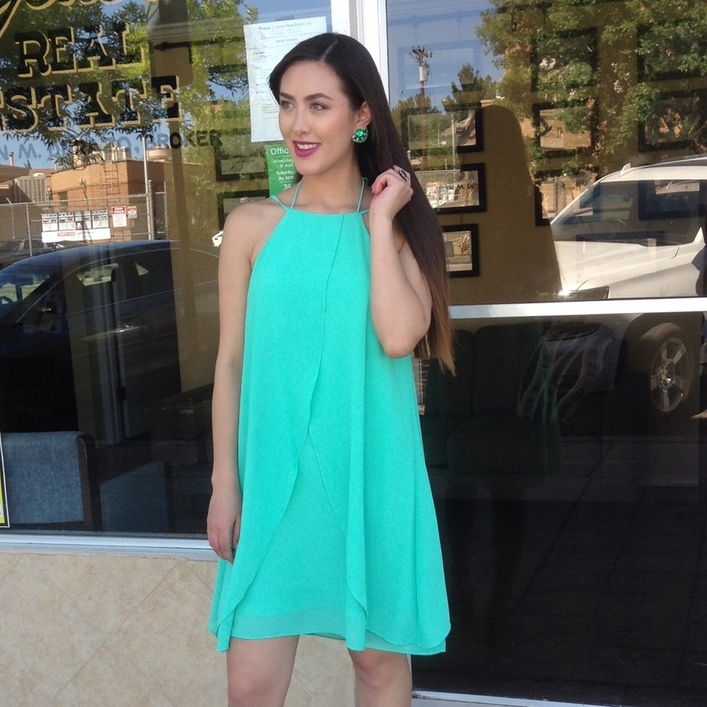 Mint Spaghetti Strap Dress-CLEARANCE - Picture 4 of 5