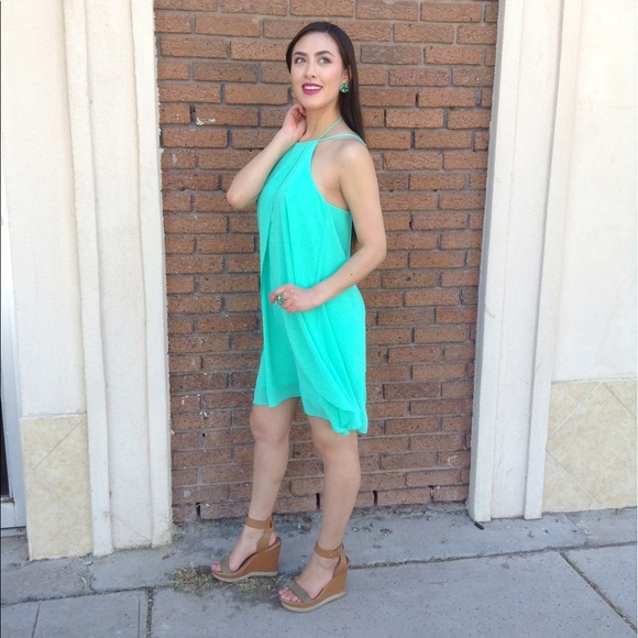 Mint Spaghetti Strap Dress-CLEARANCE - Picture 2 of 5