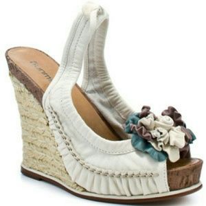 Gunmetal Leather 'Tamara' Espadrille Wedges $130