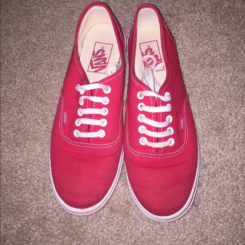 Red Vans. Like New!