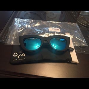 Quay Blue Kitti Cat Eye Mirrored Sunglasses