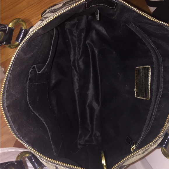 Black and gold Coach fabric purse - Picture 2 of 2