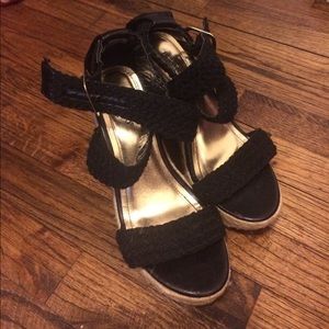 Black espadrille wedges