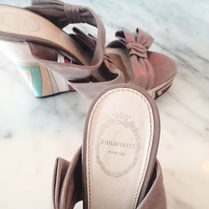 Emilio Pucci Classic Print Wedges Size 37 1/2