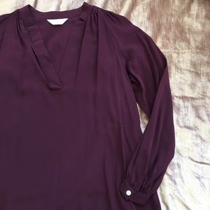 NWOT Tucker Wine Colored Silk Blouse