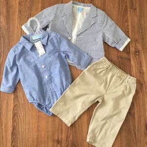NWT • Children's Place Boys 3 PC Suit • 6-9 Month