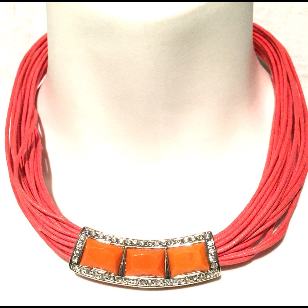 Coral Multi Strand Fashion Necklace