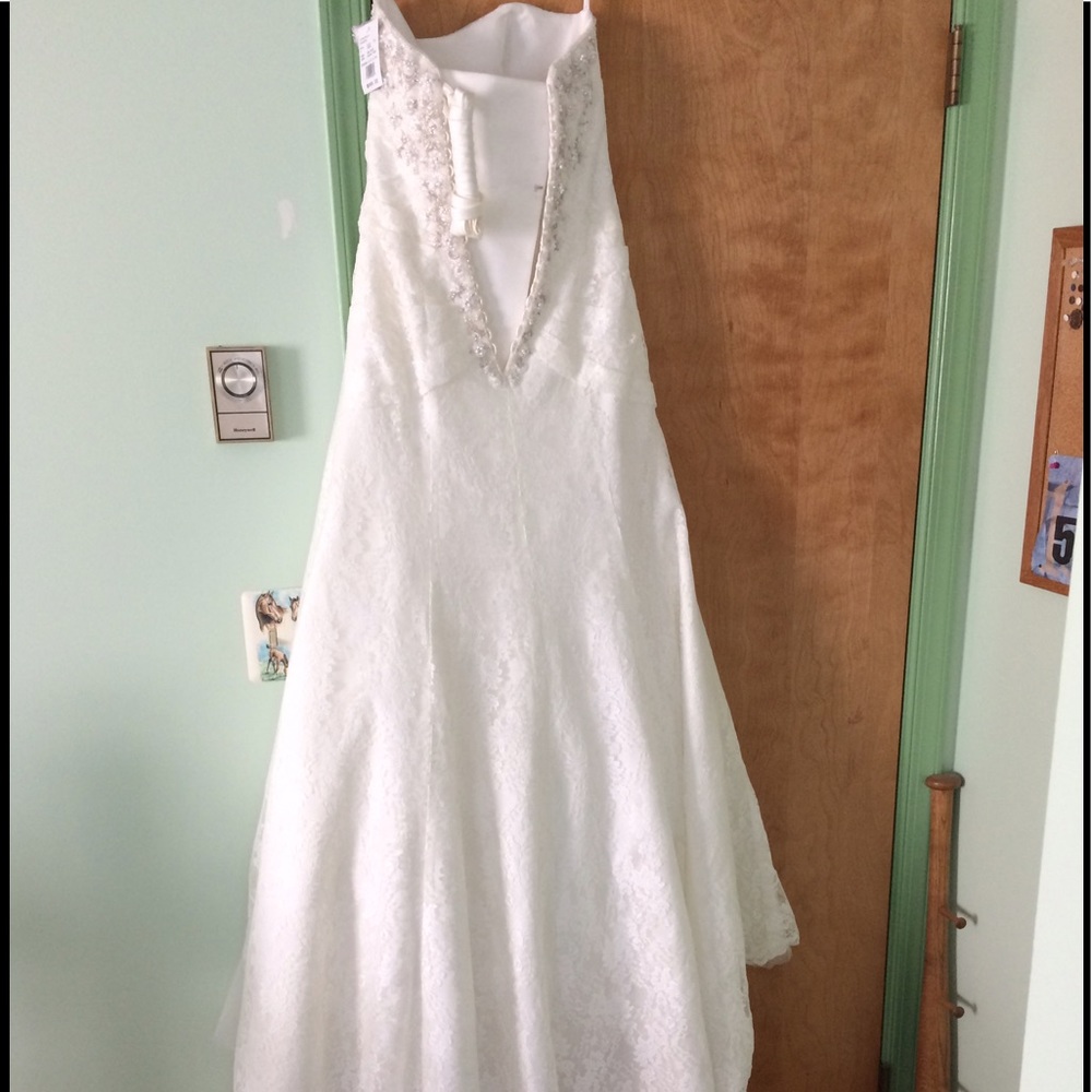 David's Bridal Size 6 wedding dress, strapless - Picture 4 of 8