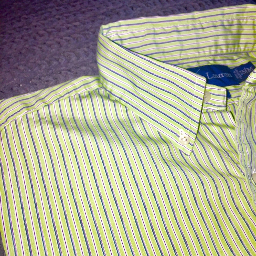 Men's Green Polo Dress Shirt