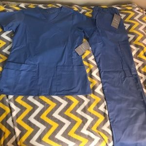 Blue scrub top and pants